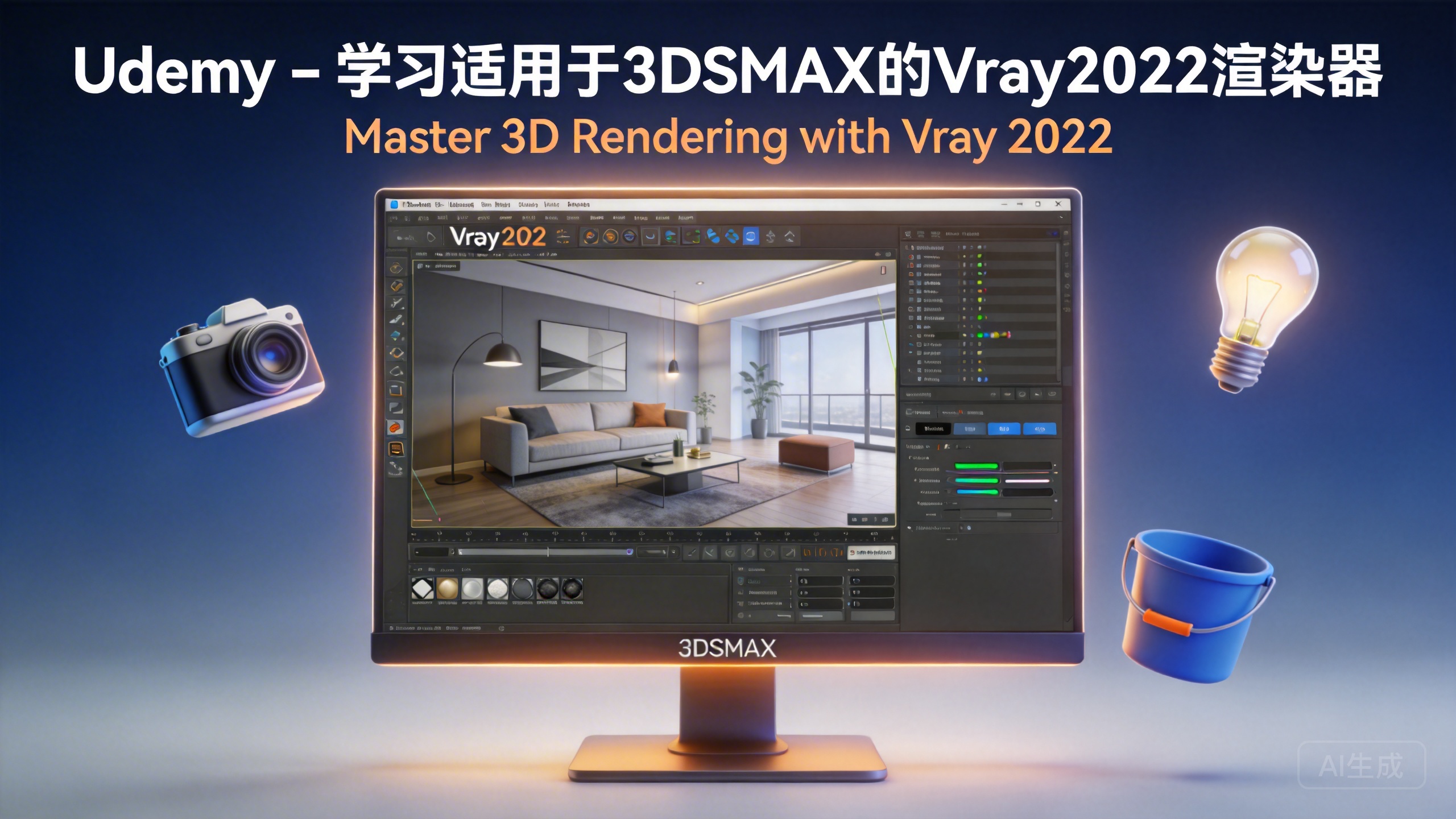 Udemy – 学习适用于3DSMAX的Vray2022渲染器