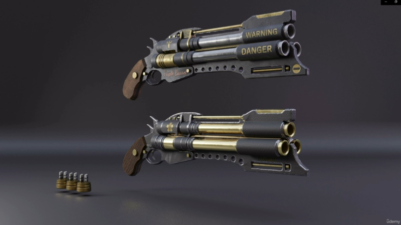 Udemy - 用Blender和Substance Painter制作游戏gun-1Li