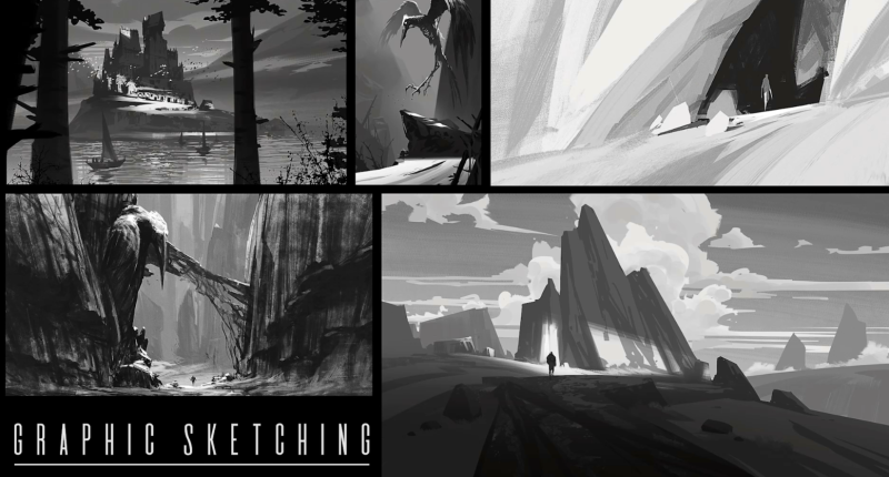 ArtStation – 环境设计 - 图形草图-1Li