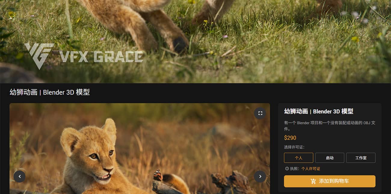 图片[2]1Li-Digital Art Education【模型】Blender影视级高精度狮子模型（带动画）1Li-Digital Art Education1Li