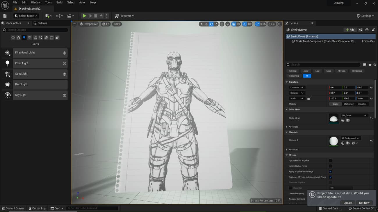 图片[1]1Li-Digital Art Education【UE资源】后期处理手绘效果-Post Process Hand Draw Outline1Li-Digital Art Education1Li