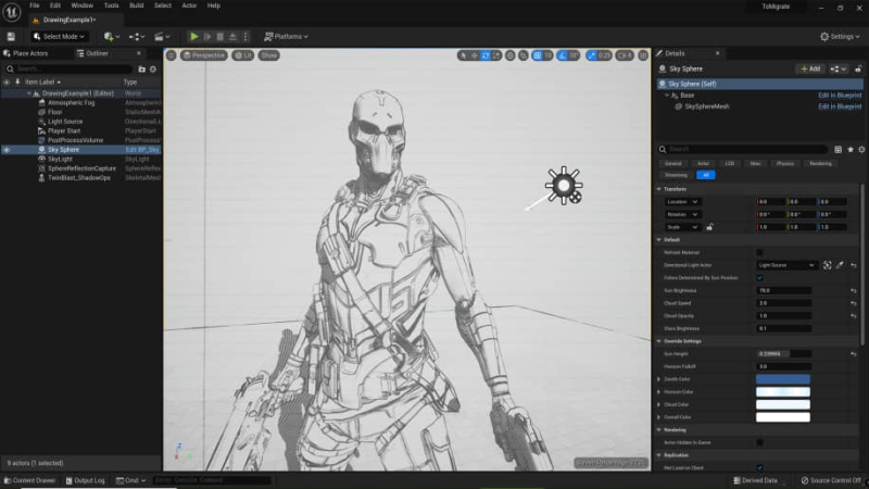 【UE资源】后期处理手绘效果-Post Process Hand Draw Outline1Li-Digital Art Education1Li
