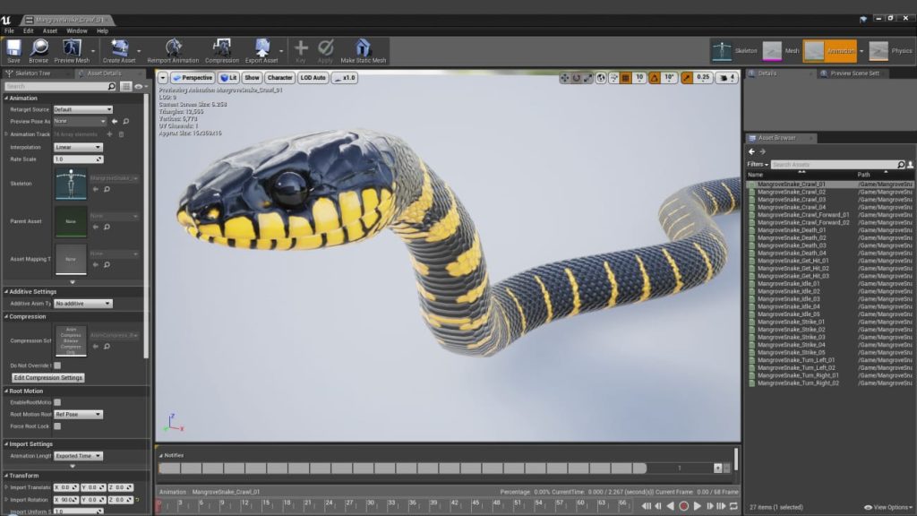 图片[4]1Li-Digital Art Education【UE资源】蛇动画资源-Animated Mangrove Snake1Li-Digital Art Education1Li