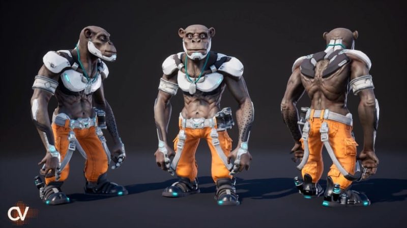 【UE资源】太空科幻猴子-Space Monkey Sci-Fi1Li-Digital Art Education1Li