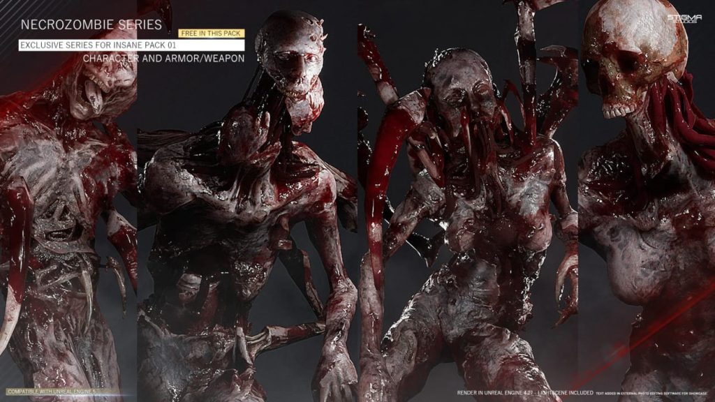 图片[9]1Li-Digital Art Education【UE资源】游戏科幻怪物资源合集包-Insane Pack 01-Game Assets+Extra1Li-Digital Art Education1Li