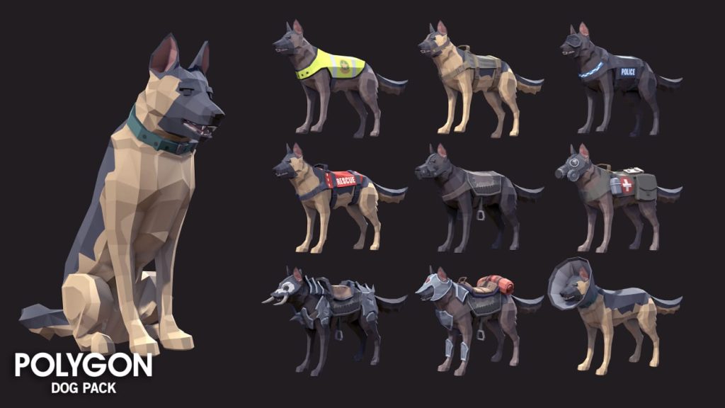 图片[4]1Li-Digital Art Education【UE资源】风格化狗合集包-POLYGON - Dog Pack1Li-Digital Art Education1Li