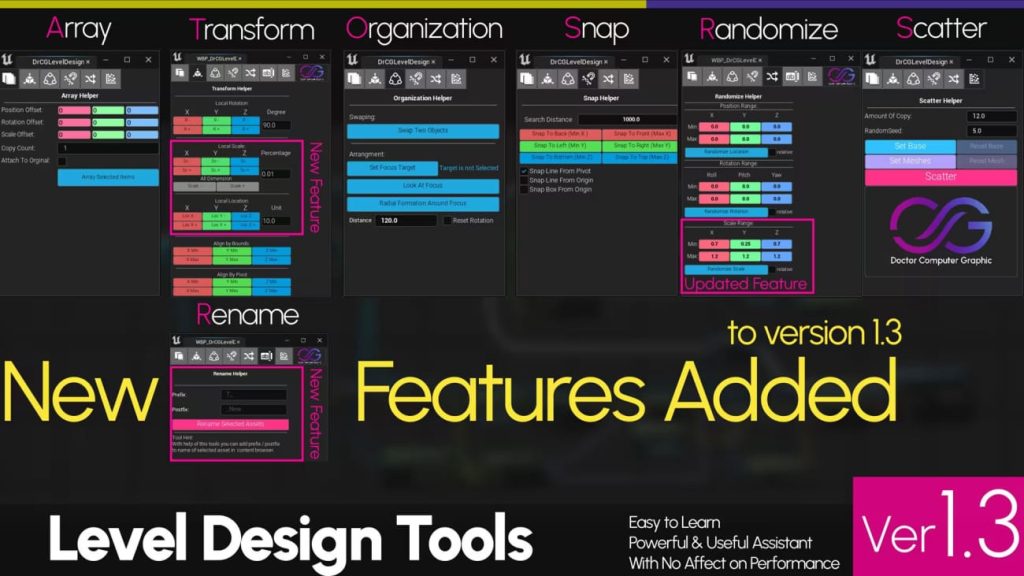 图片[1]1Li-Digital Art Education【UE资源】关卡设计工具包-Level Design Tools - DrCG Assistant Helper Toolkit (Distribute, Align, Array)1Li-Digital Art Education1Li