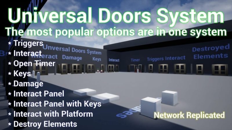 【UE资源】通用门蓝图系统-Universal Doors System1Li-Digital Art Education1Li