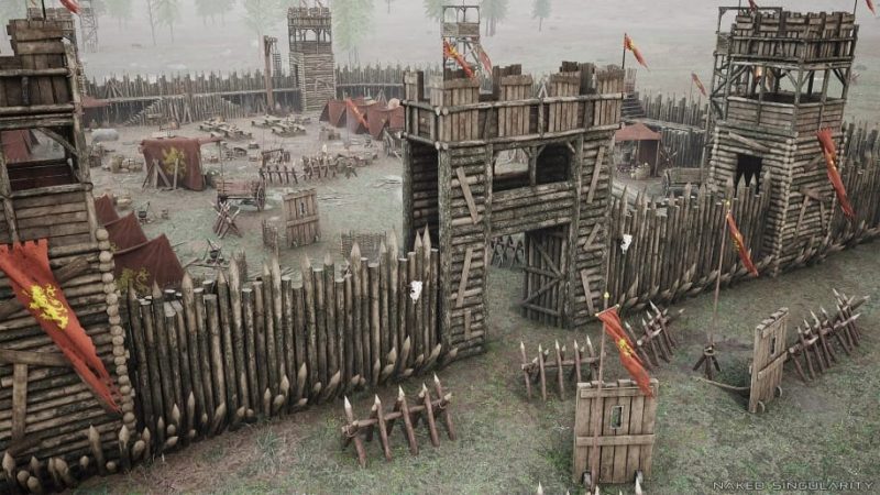 【UE资源】中世纪木制堡垒场景-Medieval Wooden Fort - Military War Camp - Palisade Wall Fence - Bandit camp1Li-Digital Art Education1Li