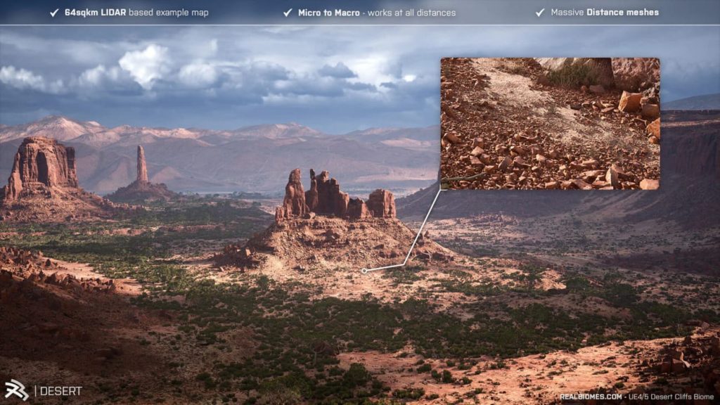 图片[1]1Li-Digital Art Education【UE资源】超写实的沙漠环境包-RealBiomes Desert Cliffs Biome - Monument Valley (Trees, Grass, Forest)1Li-Digital Art Education1Li