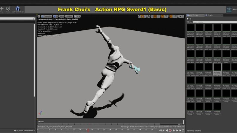 【UE资源】动作角色挥剑动画(基础套装)-Frank Action RPG Sword 1 (Basic Set)1Li-Digital Art Education1Li