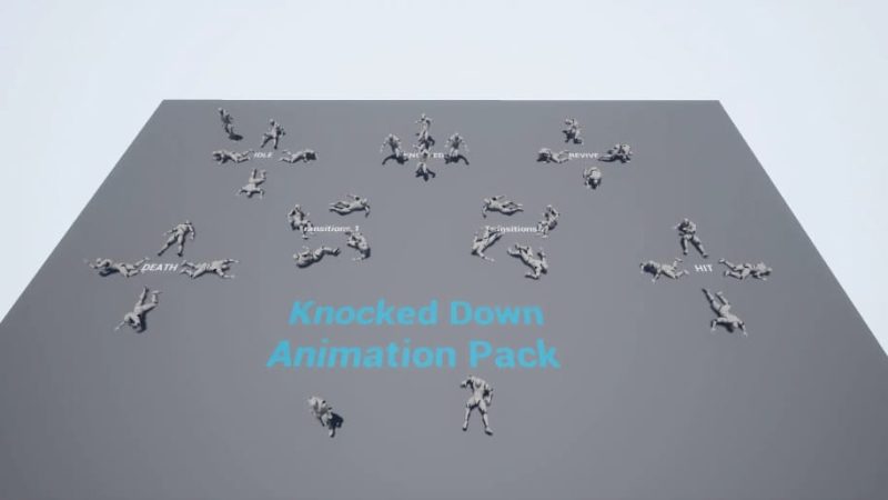 【UE资源】被击倒动画包-Knocked Down Animation Pack1Li-Digital Art Education1Li