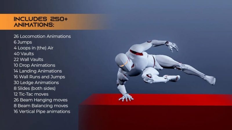 【UE资源】跑酷动画包-Parkour Animations1Li-Digital Art Education1Li