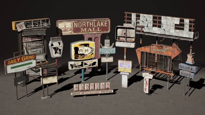 【翻译完结】【UE资源】世界末日后的场景-VOL 1-Post Apocalyptic Signs - VOL 11Li-Digital Art Education1Li