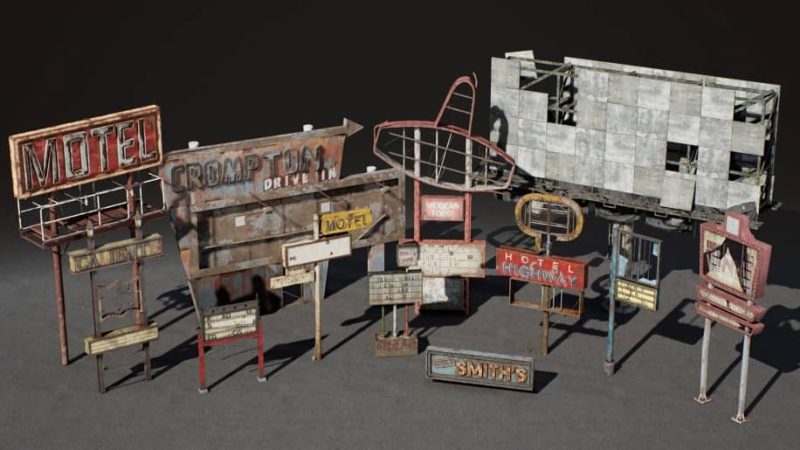 【UE资源】世界末日后的场景-VOL 2-Post Apocalyptic Signs - VOL 21Li-Digital Art Education1Li