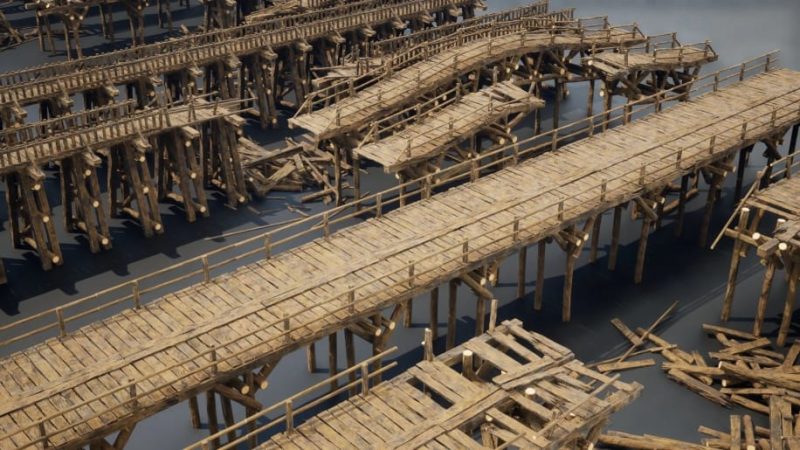 【UE资源】木桥资源包-Wooden Bridges Optimized1Li-Digital Art Education1Li