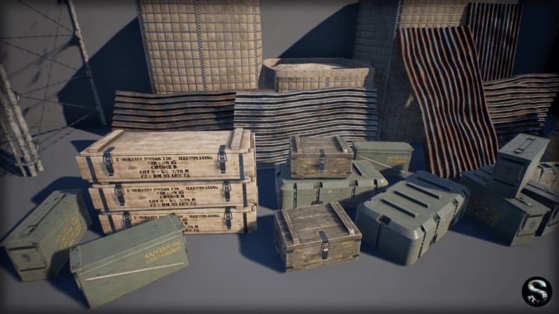 【UE资源】军事道具资源包-Military Props Pack1Li-Digital Art Education1Li