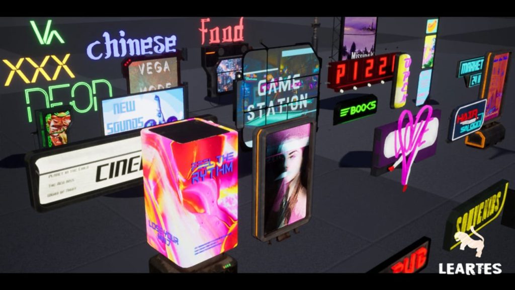 图片[2]1Li-Digital Art Education【UE资源】赛博朋克广告牌-Cyberpunk Billboards / Signs Set ( 35 Unique Pieces )1Li-Digital Art Education1Li