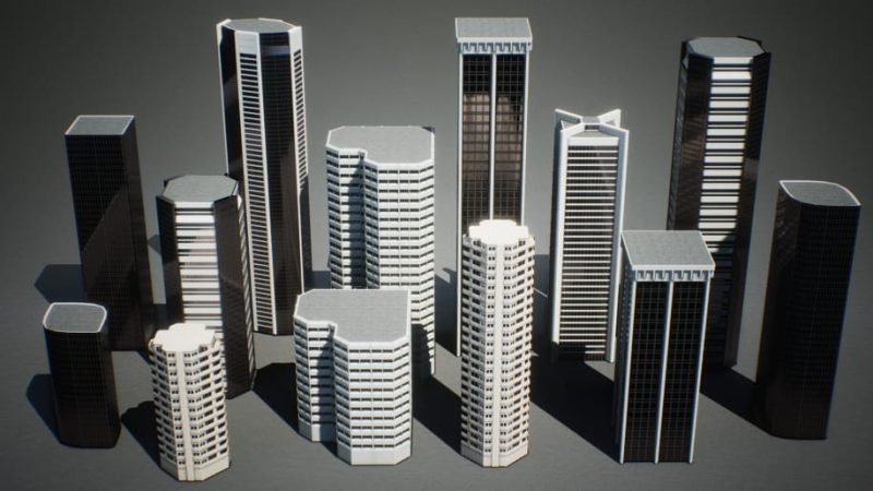 【UE资源】城市建筑物背景包-Urban Background Buildings - VOL.11Li-Digital Art Education1Li