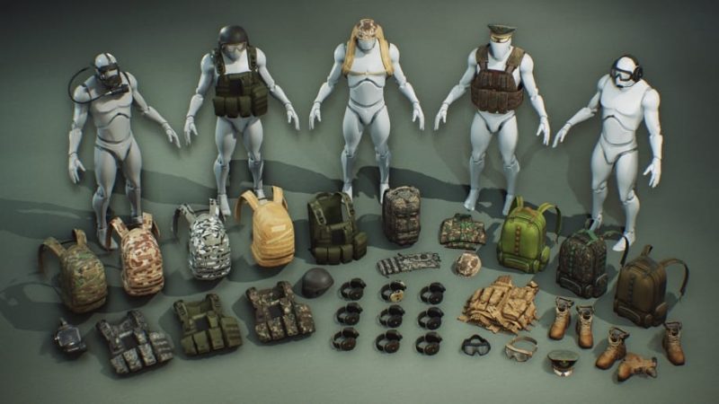 【UE资源】军事服装与背包-Military Supplies - VOL.2 - Clothing and Bags1Li-Digital Art Education1Li