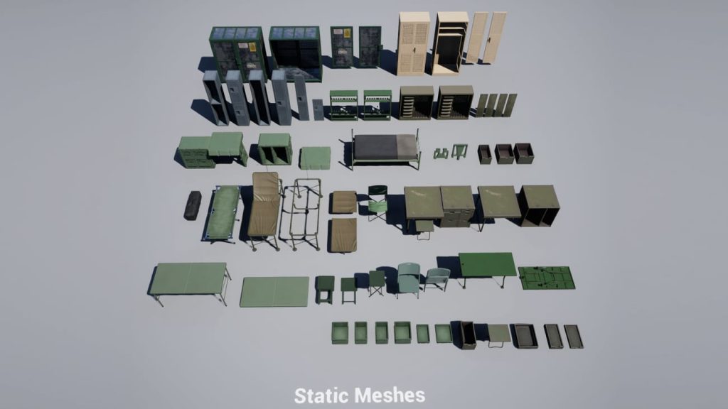 图片[5]1Li-Digital Art Education【UE资源】军事物资包-Military Supplies - VOL.4 - Furniture1Li-Digital Art Education1Li