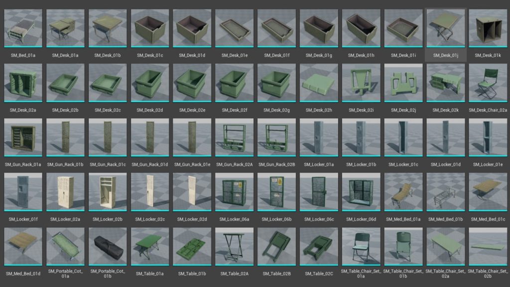 图片[7]1Li-Digital Art Education【UE资源】军事物资包-Military Supplies - VOL.4 - Furniture1Li-Digital Art Education1Li