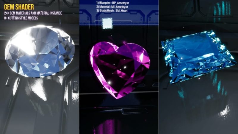 【UE资源】宝石着色器VFX-Gem(Jewelry) Shader VFX1Li-Digital Art Education1Li