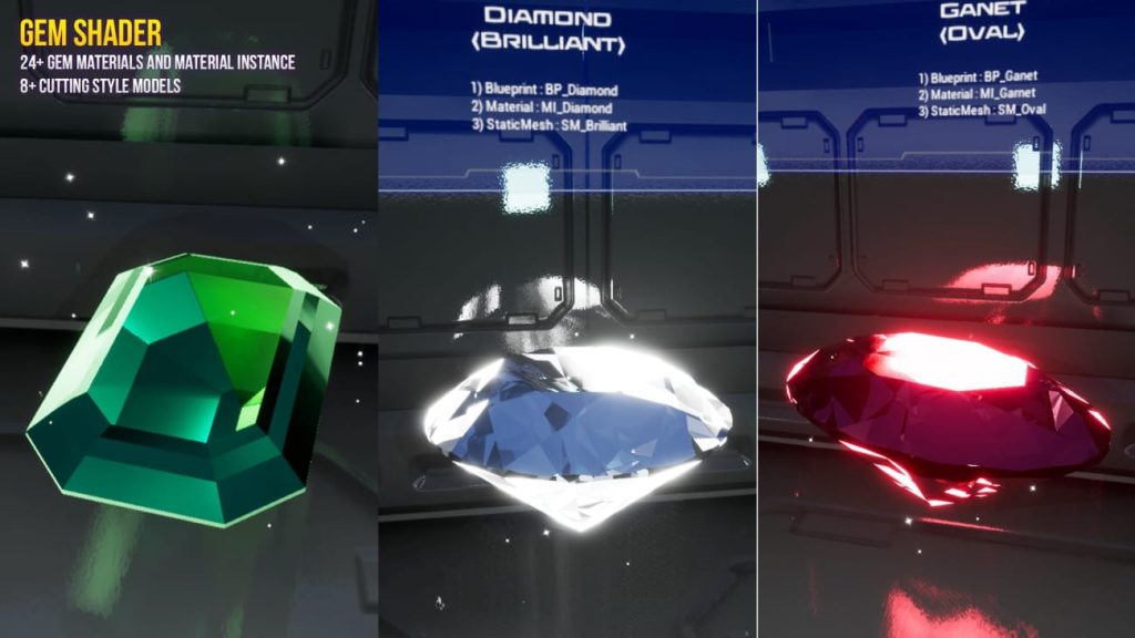 图片[1]1Li-Digital Art Education【UE资源】宝石着色器VFX-Gem(Jewelry) Shader VFX1Li-Digital Art Education1Li