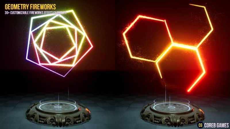 【UE资源】几何形状烟花VFX效果-Geometry Fireworks VFX Pack1Li-Digital Art Education1Li