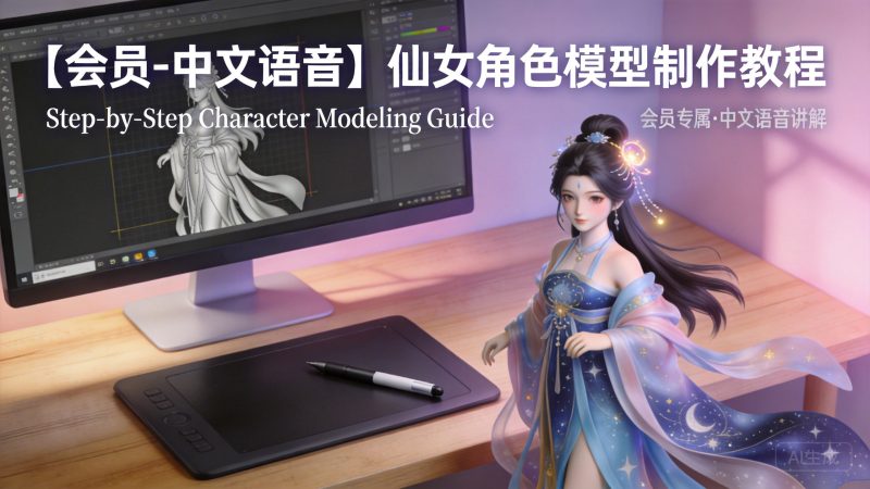 【会员-中文语音】仙女角色模型制作教程1Li-Digital Art Education1Li