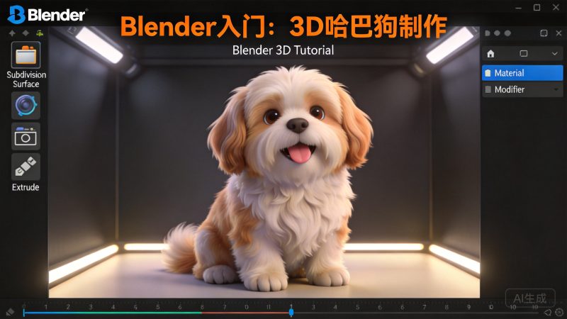 Blender入门：3D哈巴狗制作1Li-Digital Art Education1Li