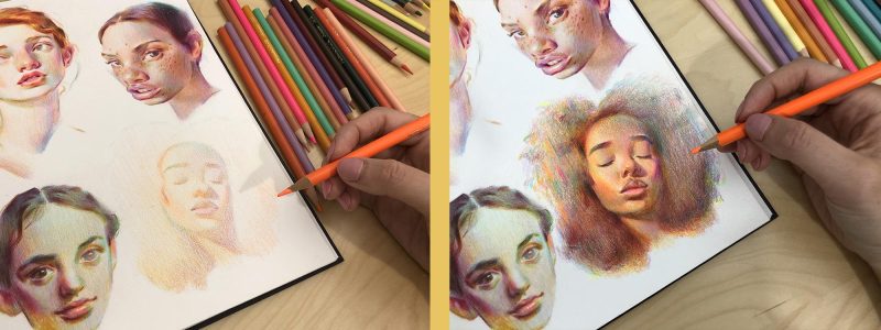 Skillshare -使用彩色铅笔创建生动肖像的步骤1Li-Digital Art Education1Li