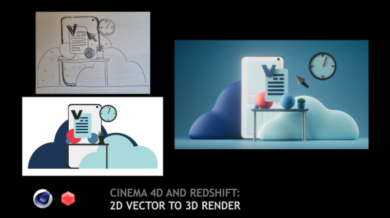 Patreon - C4D和Redshift：2D矢量到3D渲染（项目）1Li-Digital Art Education1Li