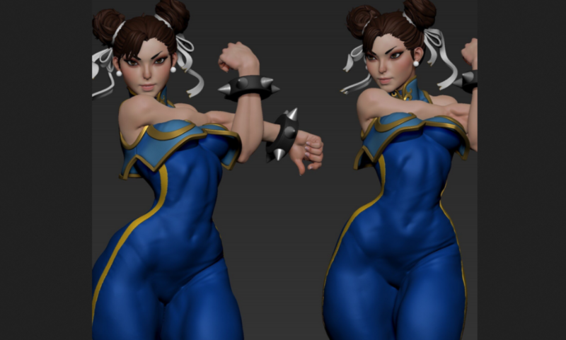 【无解说】Artstation - ZBrush雕刻春丽角色1Li-Digital Art Education1Li