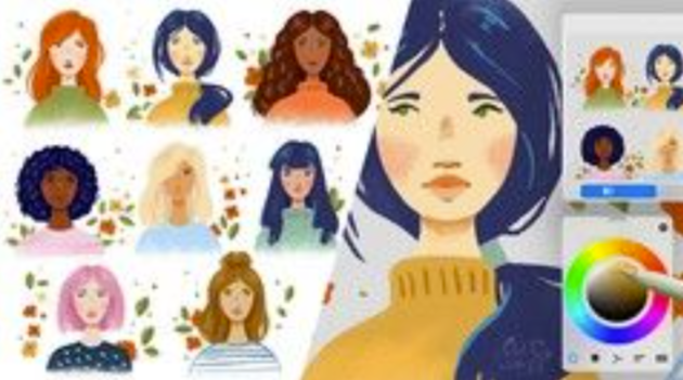 Udemy - Procreate风格化迷你肖像和调色技术1Li-Digital Art Education1Li